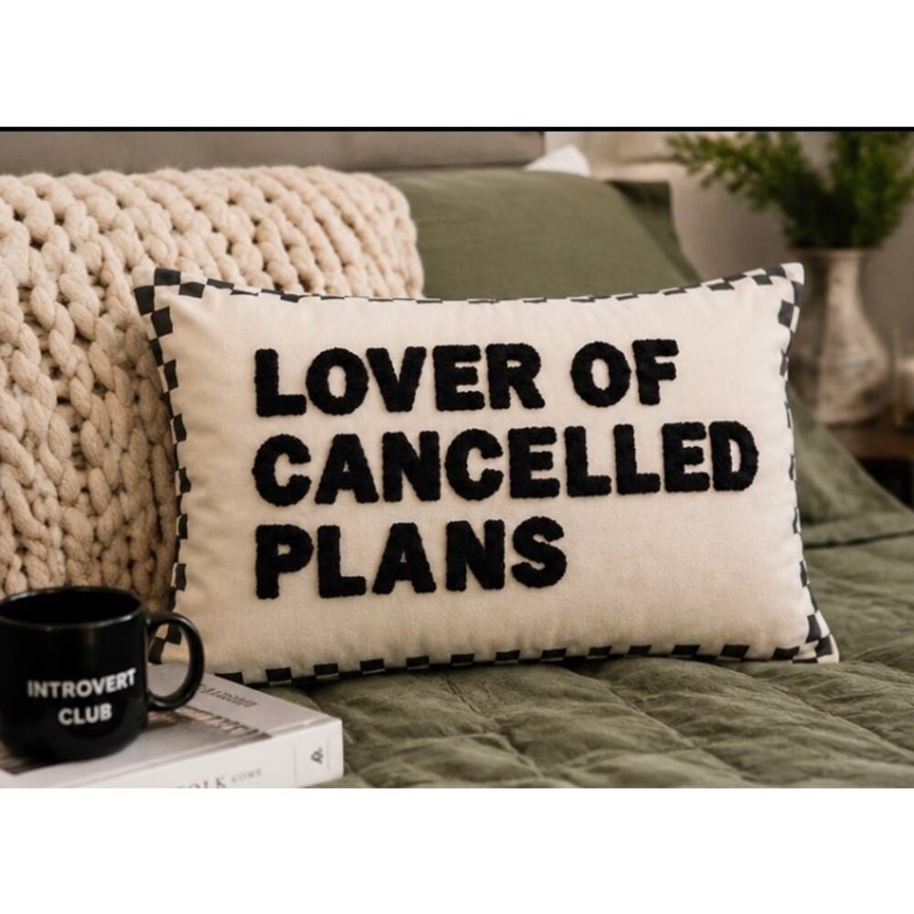 Lover of Cancelled Plans Graphic Throw Pillow